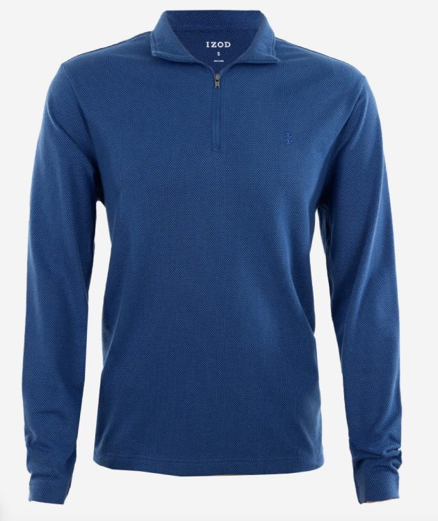 IZOD Men's Popcorn Jacquard Long Sleeve 1/4 Zip